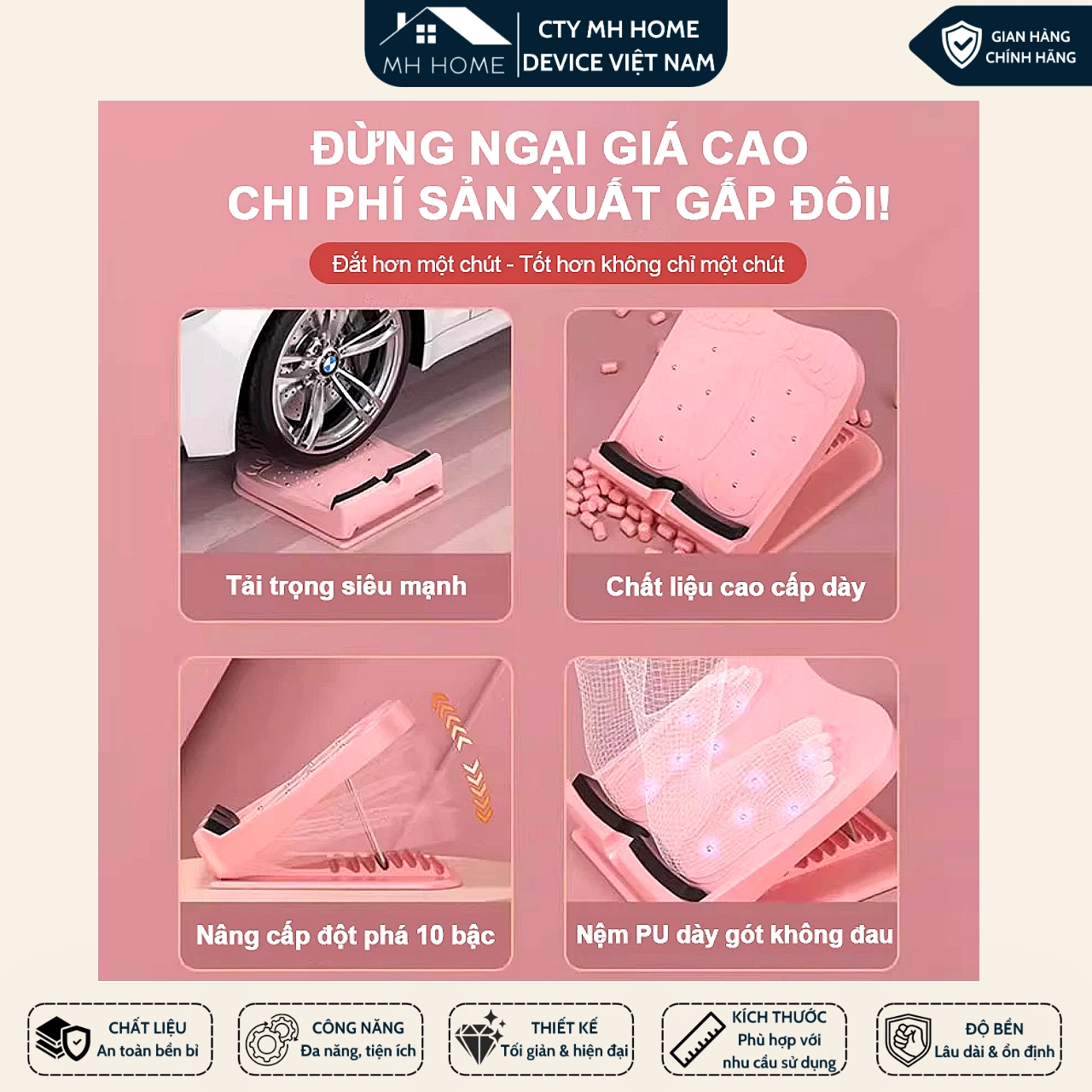 Dụng Cụ Giãn Cơ Chân Có Con Lăn Massage - Bàn Kê Chân Điều Chỉnh 10 Mức, Hỗ Trợ Thư Giãn Bàn Chân